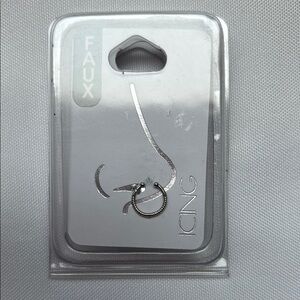 Icing Faux Nose Ring Silver